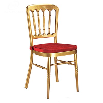 Cadeira de casamento de luxo empilhável Chiavari Alumínio Ferro Eventos Assentos 7.7 Lbs Peso